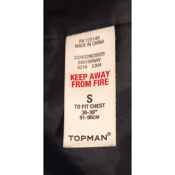 Topman Hooded Windbreaker Jacket Blue with Southwest Print Small - Picture 7 of 7